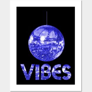 Retro Seventies Indigo Disco Ball Vibes Posters and Art